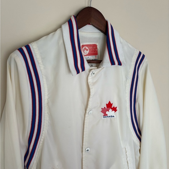 Vintage Team Canada 80s Varsity Bomber Jacket Size Medium IIHF Made By Shain - Picture 4 of 9